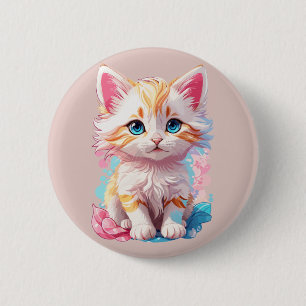 Niedliche Kawaii Kitten Button