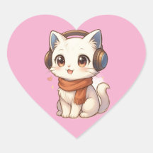  Niedliche Kawaii Kitten Kopfhöreraufkleber in ro