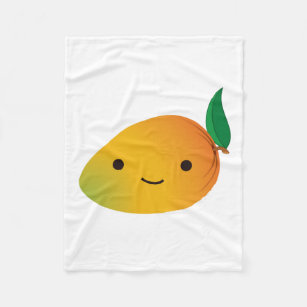 Niedliche Kawaii lächelnde Mango Fleecedecke