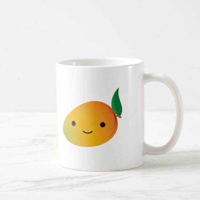 Niedliche Kawaii lächelnde Mango Kaffeetasse (Rechts)