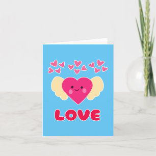 Niedliche Kawaii Liebe Herzangel Happy Valentinsta Feiertagskarte