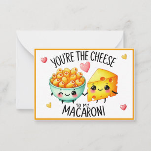 Niedliche Kawaii Macaroni und Käse Mitteilungskarte