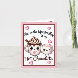 Niedliche Kawaii Marshmallows und Hot Chocolate Dankeskarte