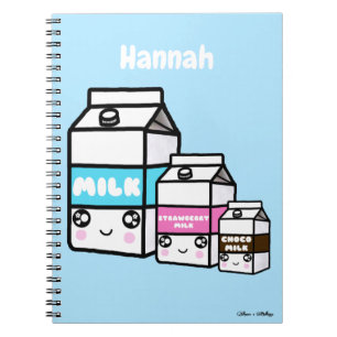 Niedliche Kawaii Milk Dairy Trio Personalisierte P Notizblock