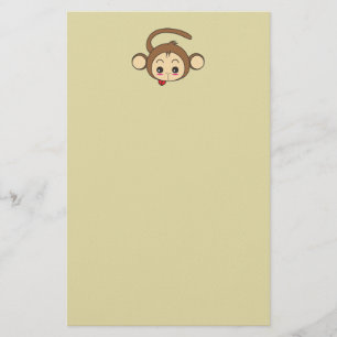 Niedliche Kawaii-Monkey-Illustration Briefpapier
