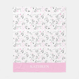 niedliche kawaii panda rosa graue Herzen Baby Girl Fleecedecke