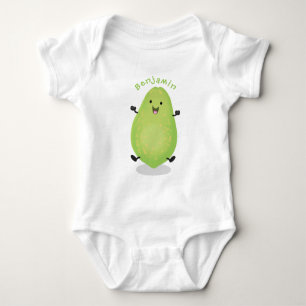 Niedliche Kawaii Papaya Pw Pfow Cartoon-Abbildung Baby Strampler
