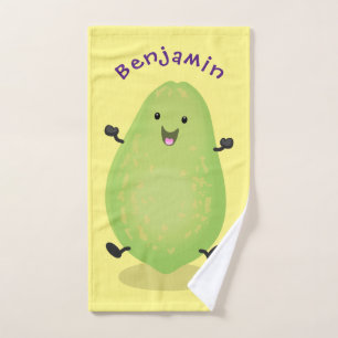 Niedliche Kawaii Papaya Pw Pfow Cartoon-Abbildung Badhandtuch Set
