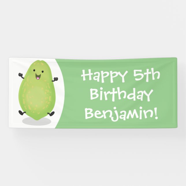 Niedliche Kawaii Papaya Pw Pfow Cartoon-Abbildung Banner (Horizontal)