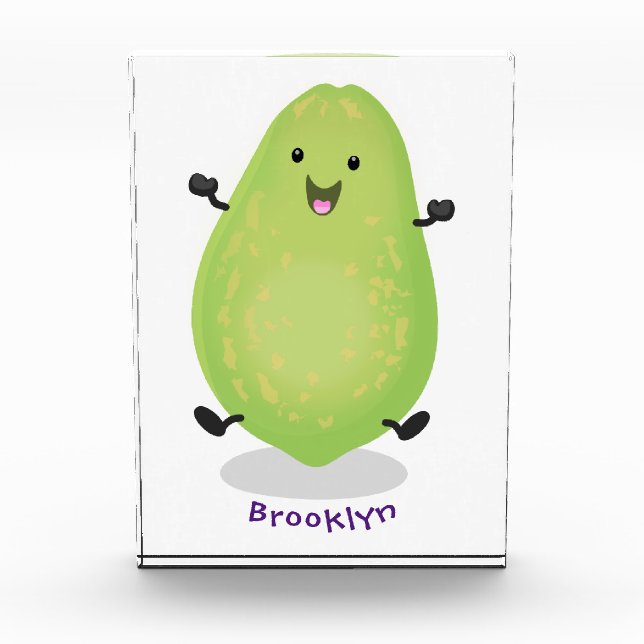Niedliche Kawaii Papaya Pw Pfow Cartoon-Abbildung Fotoblock (Vorderseite)