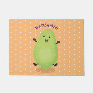 Niedliche Kawaii Papaya Pw Pfow Cartoon-Abbildung Fußmatte