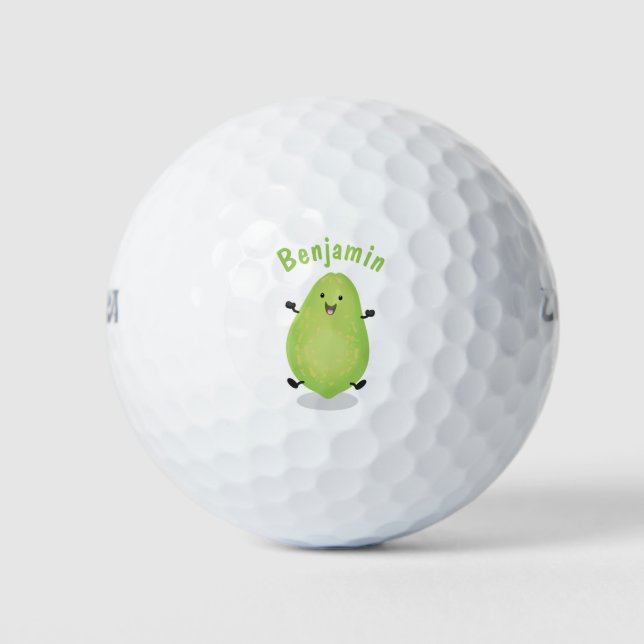 Niedliche Kawaii Papaya Pw Pfow Cartoon-Abbildung Golfball (Vorderseite)