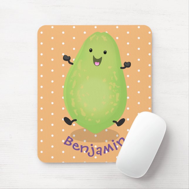 Niedliche Kawaii Papaya Pw Pfow Cartoon-Abbildung Mousepad (Mit Mouse)