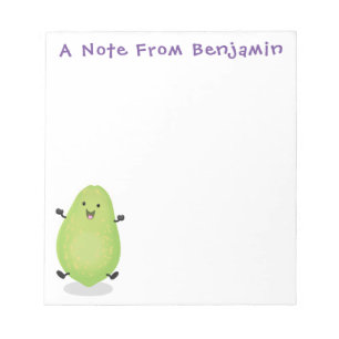 Niedliche Kawaii Papaya Pw Pfow Cartoon-Abbildung Notizblock
