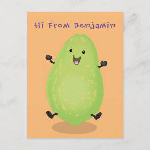 Niedliche Kawaii Papaya Pw Pfow Cartoon-Abbildung Postkarte