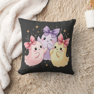 Niedliche Kawaii Pastel Ghosts mit Funkelnd Bögen Kissen
