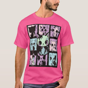 Niedliche Kawaii Pastel Goth Patchwork Gothic Grap T-Shirt
