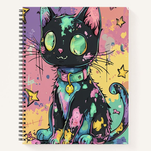 Niedliche Kawaii Pastel Goth Patchwork Gotische Cr Notizbuch (Vorderseite)