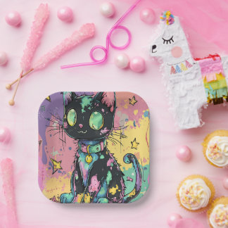 Niedliche Kawaii Pastel Goth Patchwork Gotische Cr Pappteller