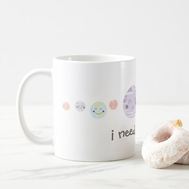 Niedliche Kawaii Planeten benötige ich meinen Raum Kaffeetasse (Mit Donut)
