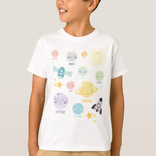 Niedliche Kawaii Planeten-Solarsystems-Astronomie T-Shirt
