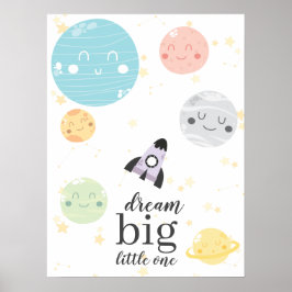 Niedliche Kawaii Planets Dream Big Little One Poster