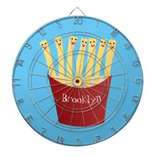 Niedliche Kawaii Pommes Fastfood Cartoon Illustrat Dartscheibe