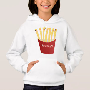 Niedliche Kawaii Pommes Fastfood Cartoon Illustrat Hoodie