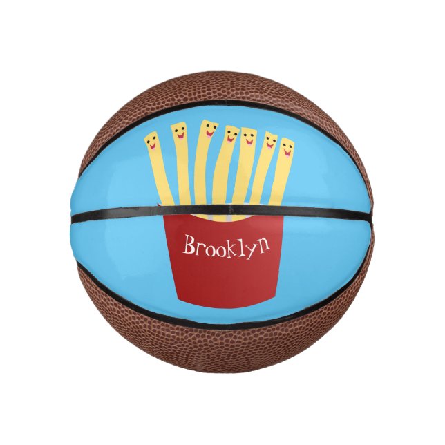 Niedliche Kawaii Pommes Fastfood Cartoon Illustrat Mini Basketball (Vorderseite)