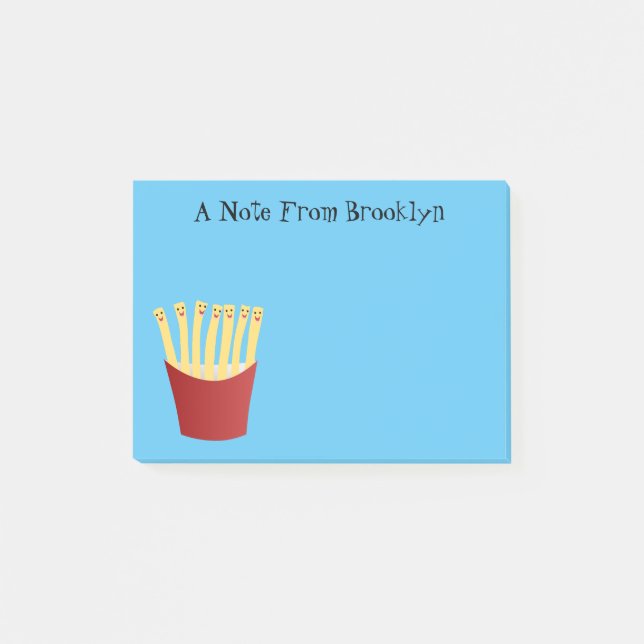 Niedliche Kawaii Pommes Fastfood Cartoon Illustrat Post-it Klebezettel (Vorderseite)