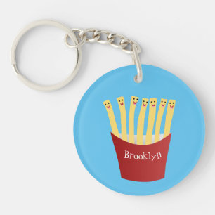 Niedliche Kawaii Pommes Fastfood Cartoon Illustrat Schlüsselanhänger
