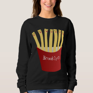 Niedliche Kawaii Pommes Fastfood Cartoon Illustrat Sweatshirt