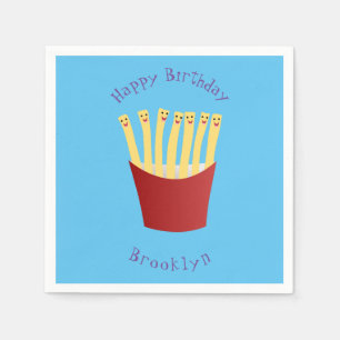 Niedliche Kawaii Pommes Fastfood Cartoon Serviette