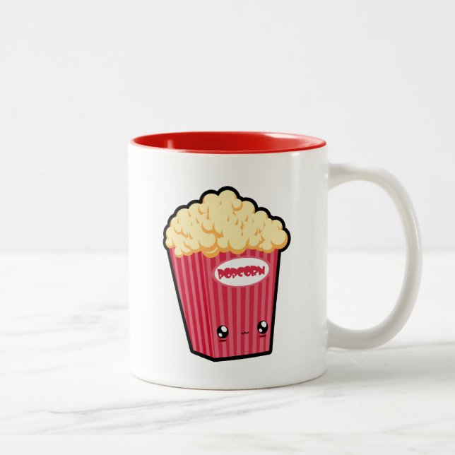 Niedliche Kawaii Popcorn-Tasse Zweifarbige Tasse (Rechts)