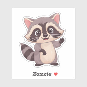 Niedliche Kawaii-Raccoon-Aufkleber - Adorable Fore Aufkleber