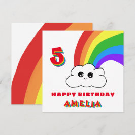 Niedliche Kawaii Regenbogenwolke Kinder glücklich Karte