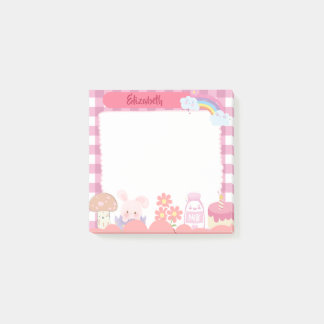 Niedliche Kawaii Rosa Buchstaben Personalisiertes Post-it Klebezettel