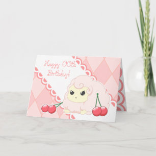 Niedliche kawaii Rosaschafe mit Karte