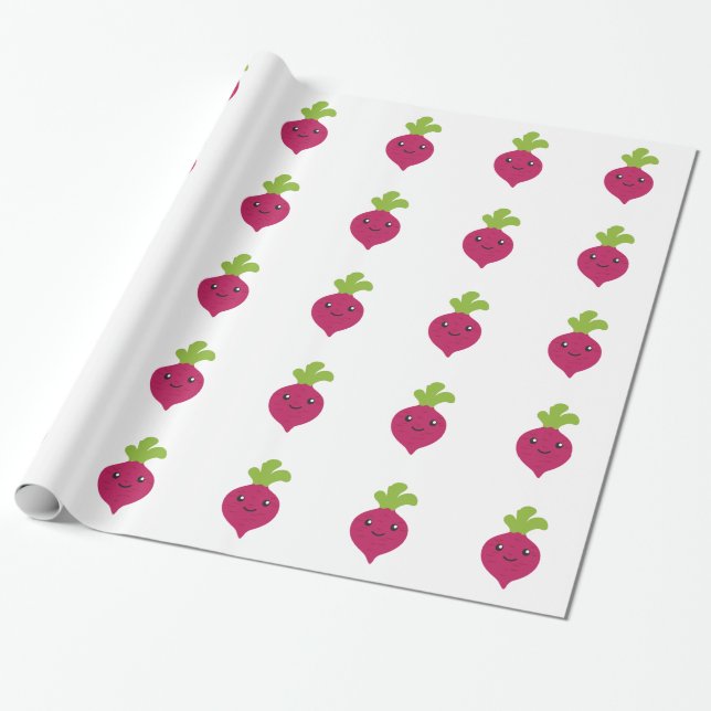 Niedliche Kawaii-Rübe Geschenkpapier (Ungerollt)