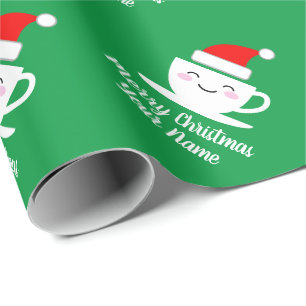 Niedliche kawaii Santa Cartoon Kaffeetasse Weihnac Geschenkpapier
