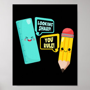 Niedliche Kawaii-Schullieferungen: Willkommen zurü Poster