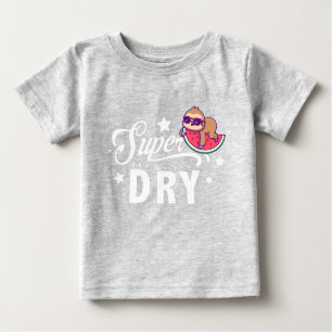 Niedliche Kawaii Sloth Lay on Watermelon Super Dry Baby T-shirt