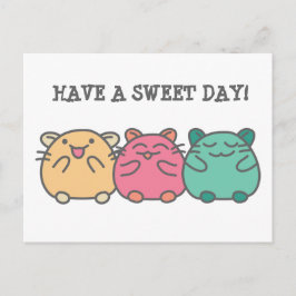 Niedliche Kawaii Style Cartoon Hamsters Custom Postkarte