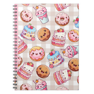 Niedliche Kawaii Süßigkeiten Leckereien Notebook Notizblock