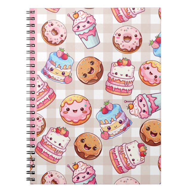 Niedliche Kawaii Süßigkeiten Leckereien Notebook Notizblock (Vorderseite)