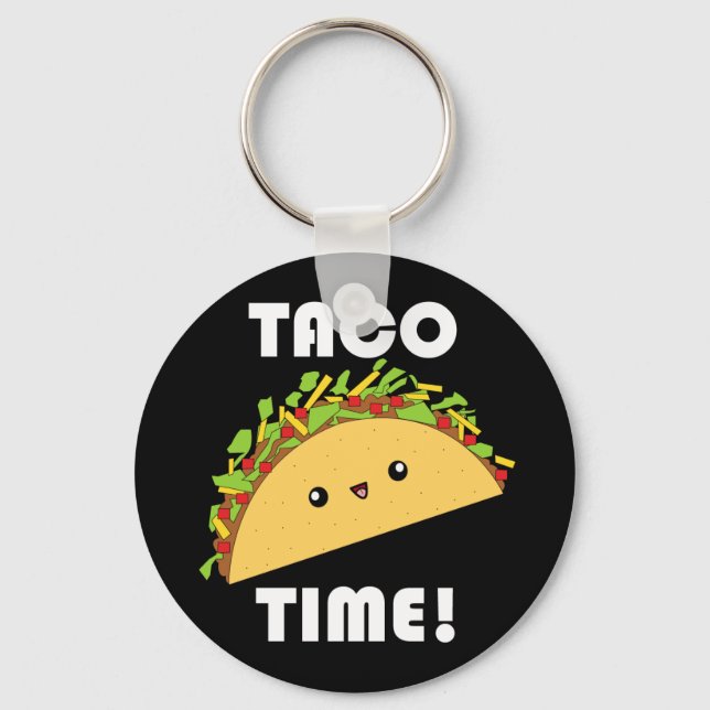 Niedliche kawaii Taco Zeit! Schlüsselanhänger (Vorderseite)