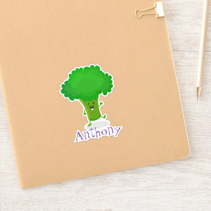 Niedliche Kawaii tanzende Broccoli Cartoon-Abbildu Aufkleber