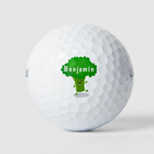 Niedliche Kawaii tanzende Broccoli Cartoon-Abbildu Golfball