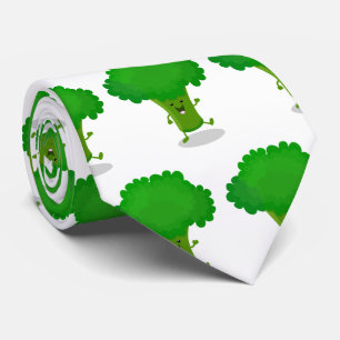 Niedliche Kawaii tanzende Broccoli Cartoon-Abbildu Krawatte