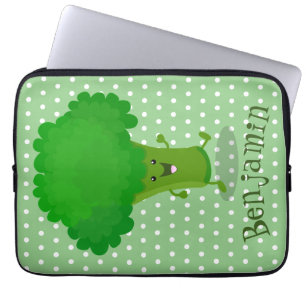 Niedliche Kawaii tanzende Broccoli Cartoon-Abbildu Laptopschutzhülle